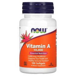NOW Foods - Vitamine A, 10 000 UI, 100 Gélules Molles - Renforcemen...