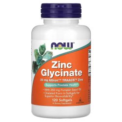 NOW Foods - Glycinate de Zinc, 120 Capsules à Enveloppe Molle - Ren...
