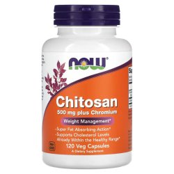 NOW Foods - Chitosane et Chrome, 500 mg, 120 Capsules Végétariennes...