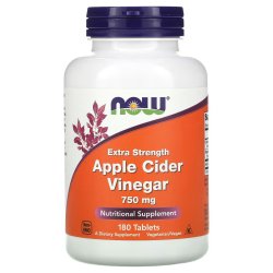 NOW Foods - Vinaigre de Cidre de Pomme, 750 mg, 180 Capsules Végéta...