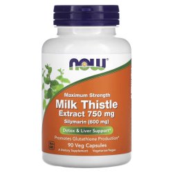 NOW Foods - Extrait de Chardon-Marie 750 mg, Silymarine 600 mg, 90 ...