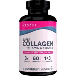 NeoCell - Super Collagen + Vitamine C & Biotine, 180 Comprimés - Sa...