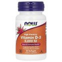 NOW Foods - Vitamine D3 5000 UI, 30 Capsules Gélatineuses - Santé d...