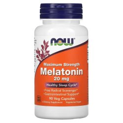 NOW Foods - Mélatonine 20 mg, 90 Capsules Végétariennes